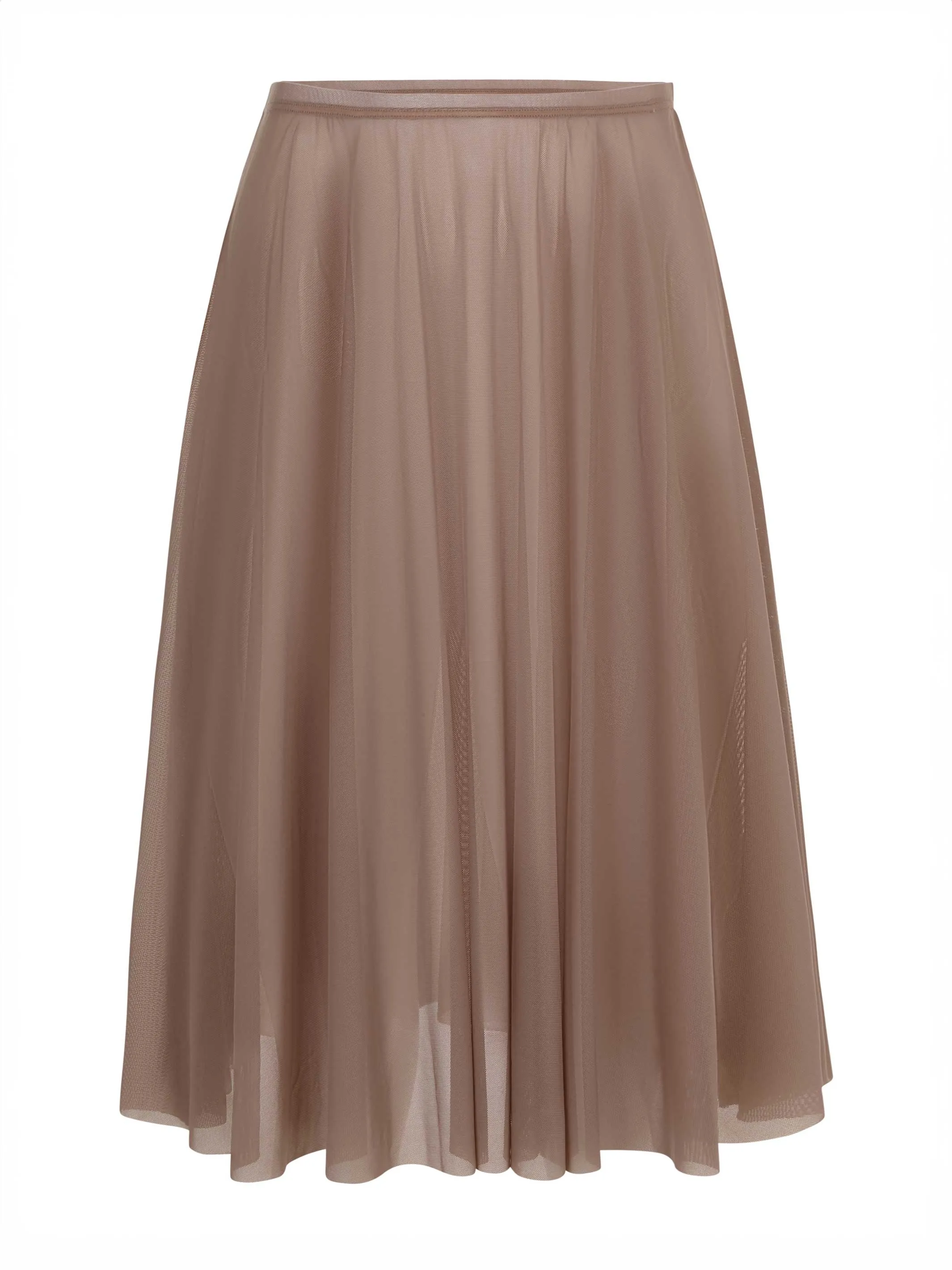 Light Brown Long Mesh Skirt