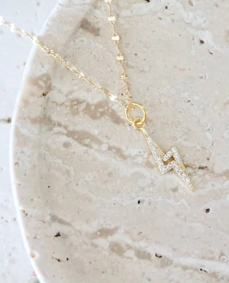 Lightning Gold Bolt Necklace