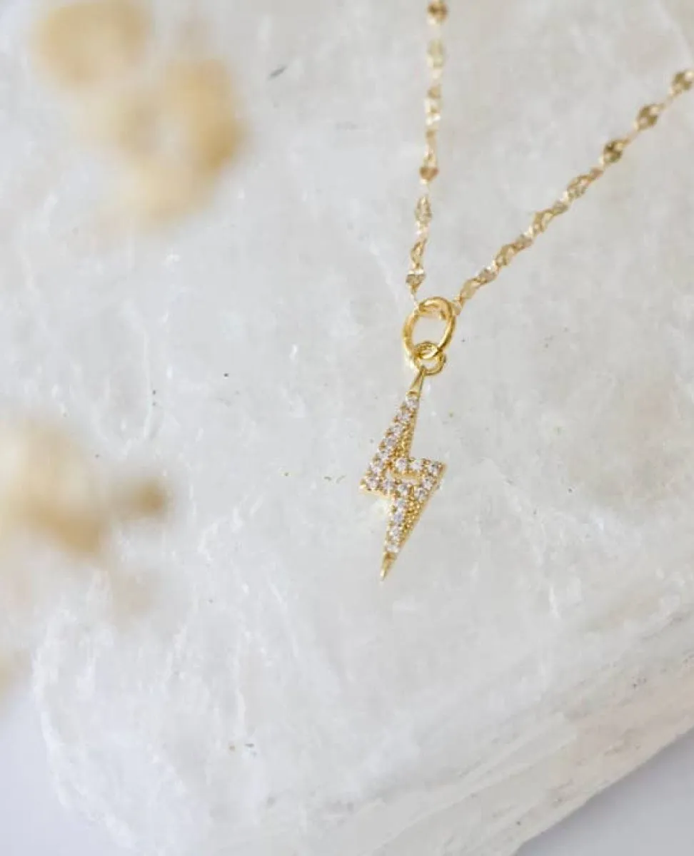 Lightning Gold Bolt Necklace