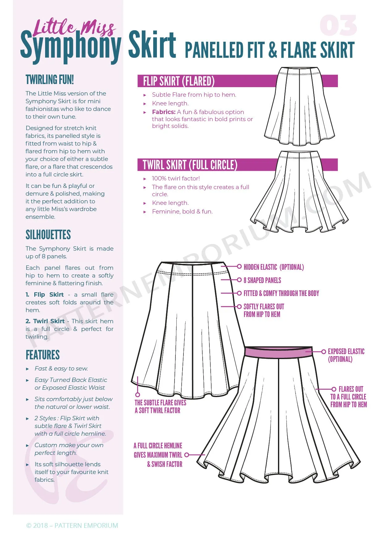 Little Miss Symphony Skirt | Girls Sewing Pattern