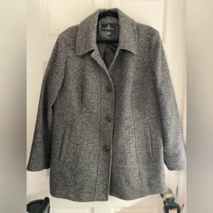 London Fog Wool Blend Single Breasted Plus Size Gray Peacoat Coat