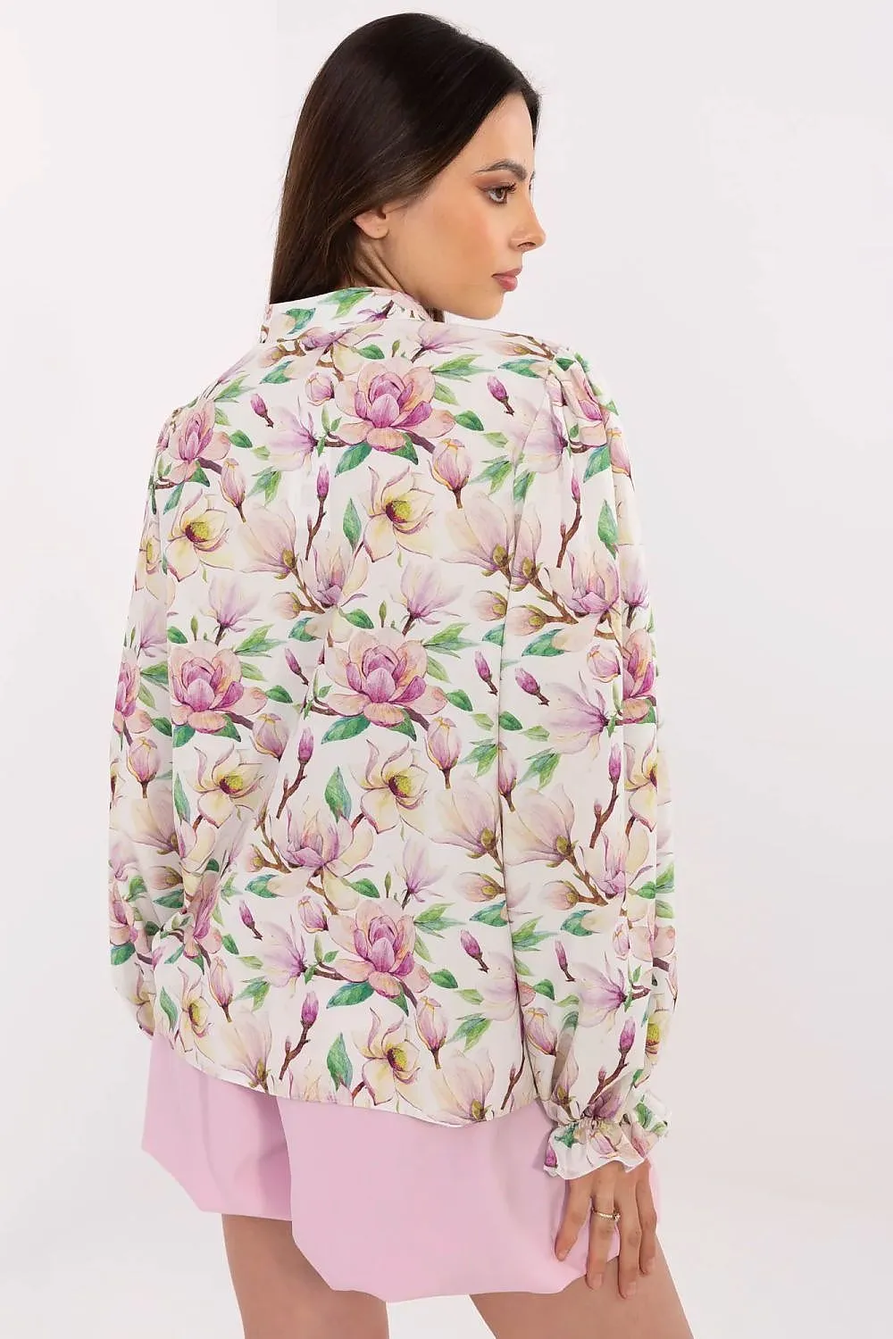 Long sleeve delicate floral pattern shirt