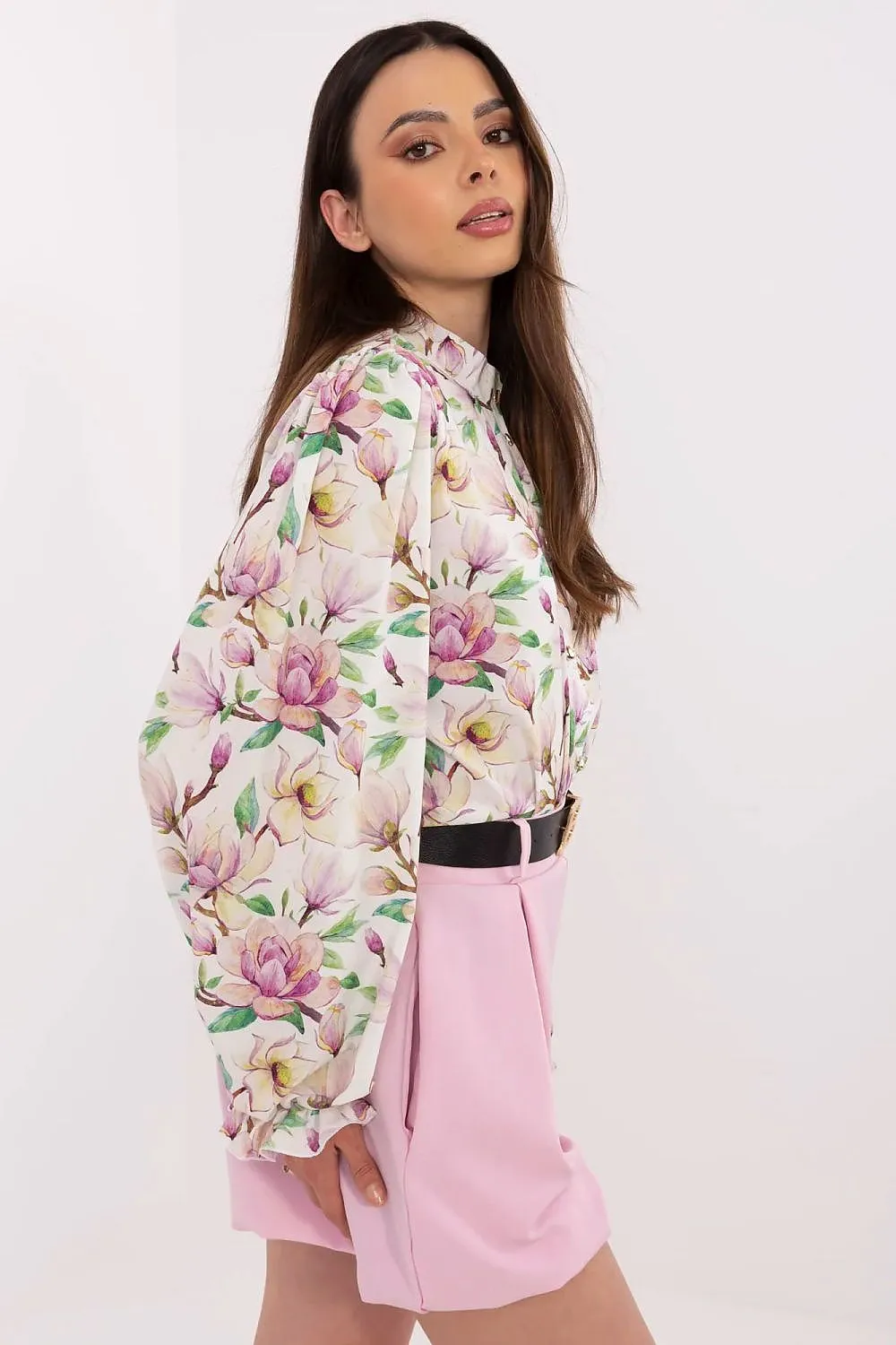 Long sleeve delicate floral pattern shirt
