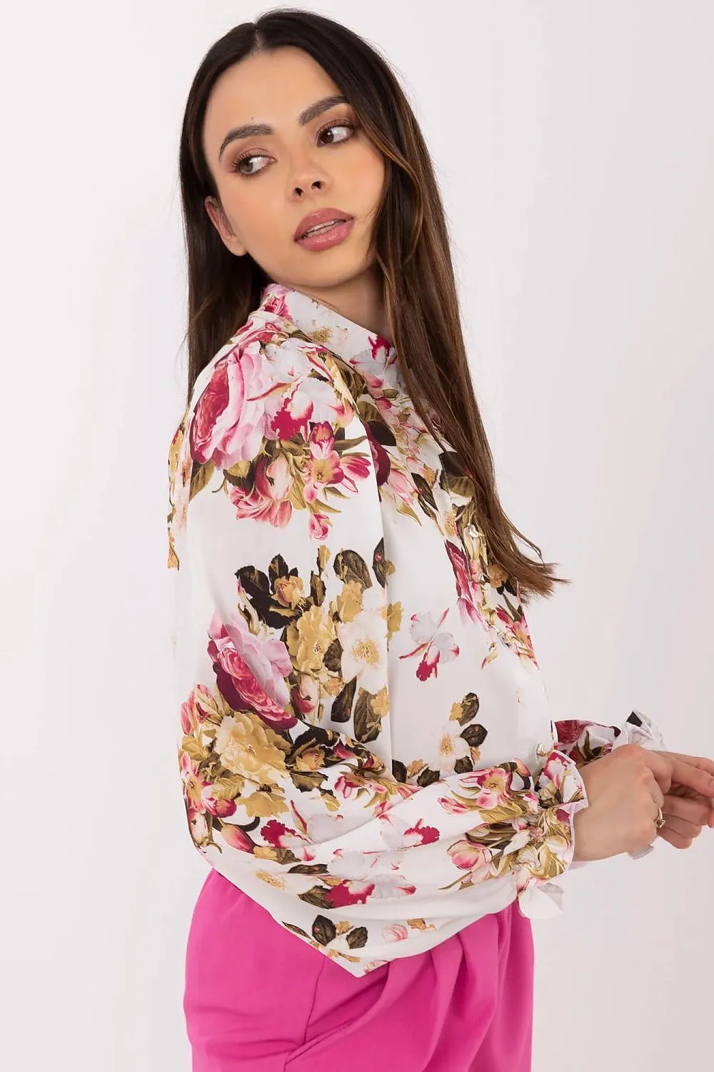 Long sleeve delicate floral pattern shirt