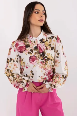 Long sleeve delicate floral pattern shirt