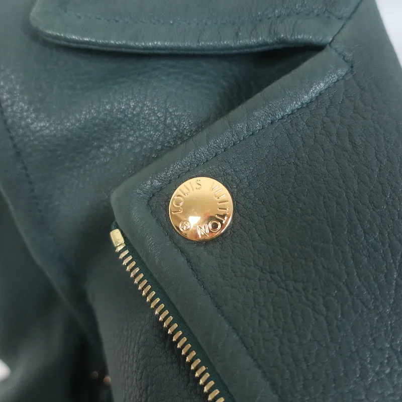 Louis Vuitton Convertible Biker Jacket Vest Emerald Leather Size 36