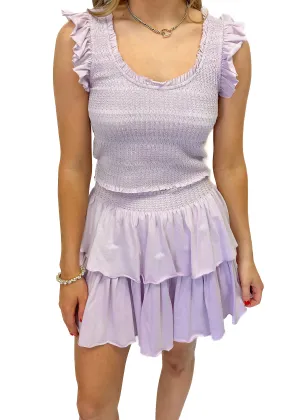 Love Shack Fancy Ruffle Mini Skirt - Lilac Bloom