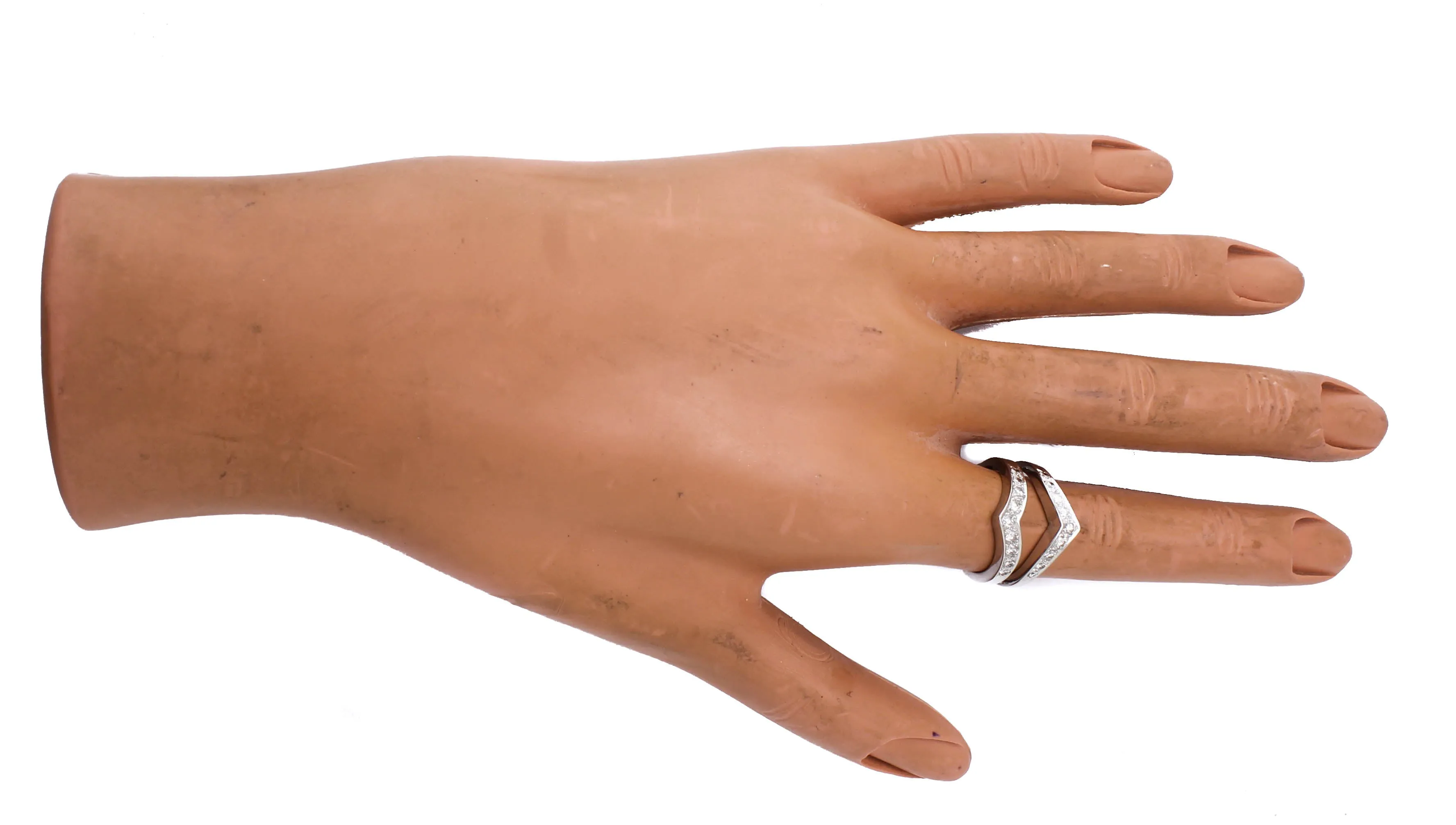 Lovely Ladies Unique 14K White Gold 0.72ctw Diamond Cocktail Ring