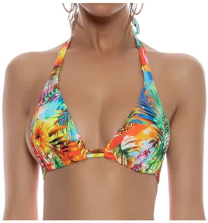 Luli Fama Triangle Halter Top -  Birds of Paradise