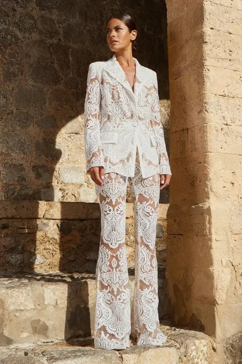 Luxe Glam Sequin Pantsuit – Elegant Women’s Fancy Pantsuit for Weddings & Parties | Blazer and Pant Set