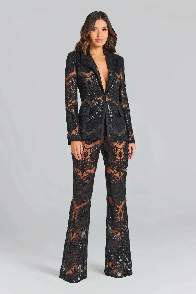 Luxe Glam Sequin Pantsuit – Elegant Women’s Fancy Pantsuit for Weddings & Parties | Blazer and Pant Set