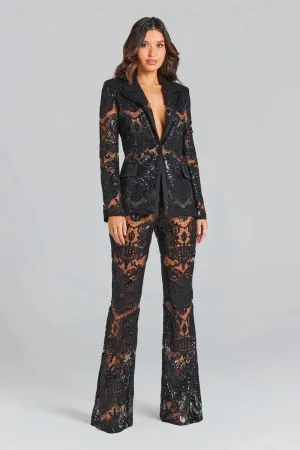 Luxe Glam Sequin Pantsuit – Elegant Women’s Fancy Pantsuit for Weddings & Parties | Blazer and Pant Set