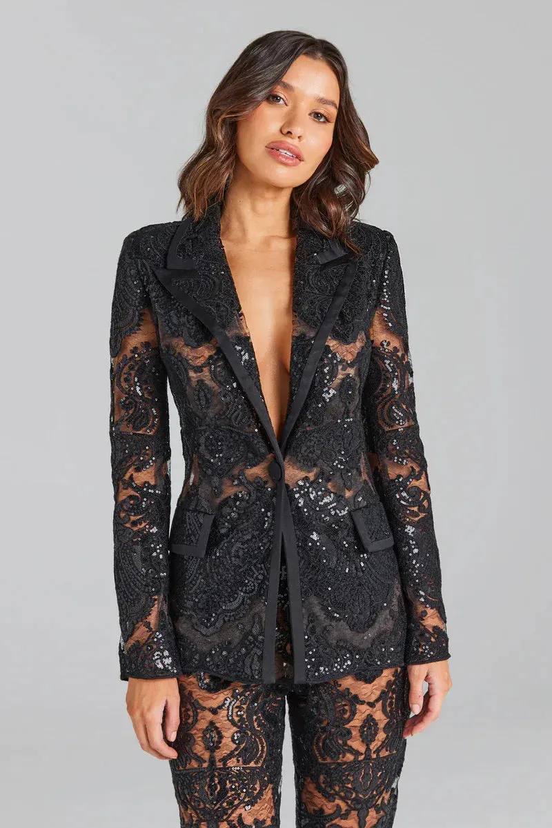 Luxe Glam Sequin Pantsuit – Elegant Women’s Fancy Pantsuit for Weddings & Parties | Blazer and Pant Set