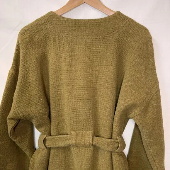 MADEWELL Texture &amp; Thread Wrap Jacket Women's L Olive Green Casual Boho Capsule