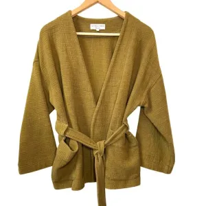 MADEWELL Texture &amp; Thread Wrap Jacket Women's L Olive Green Casual Boho Capsule