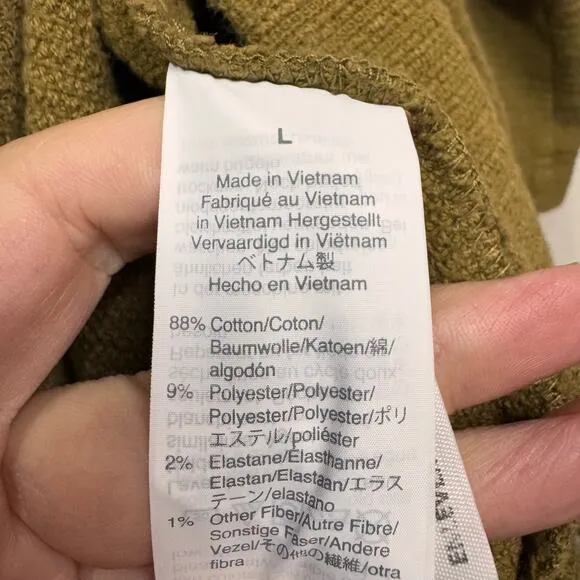 MADEWELL Texture &amp; Thread Wrap Jacket Women's L Olive Green Casual Boho Capsule