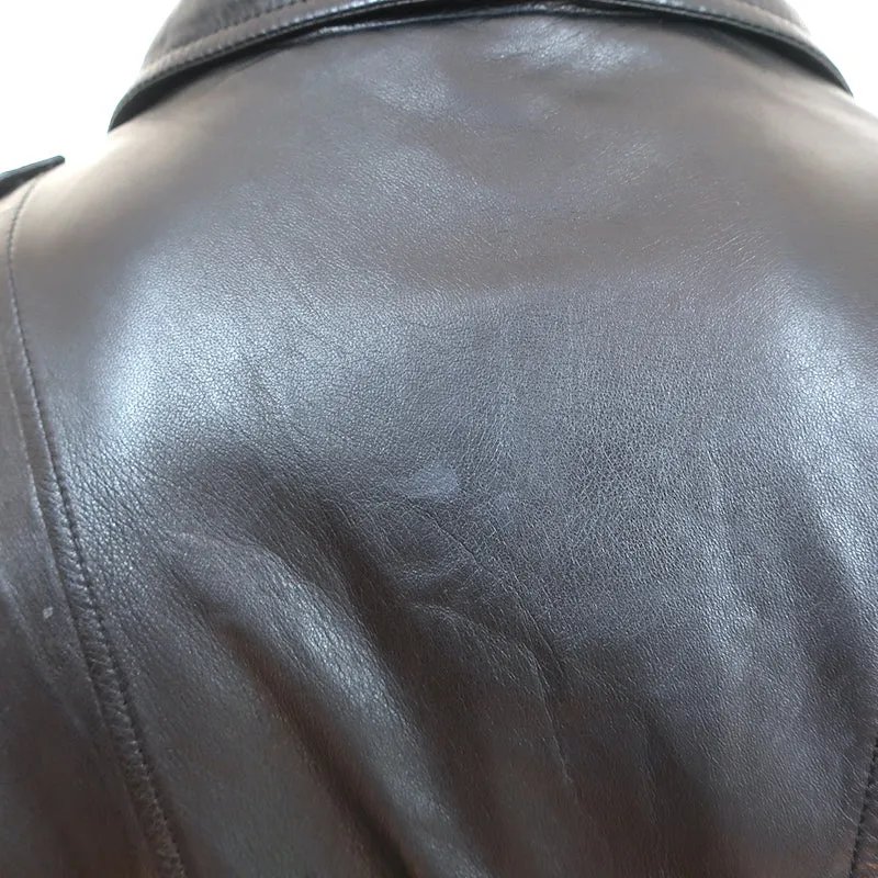 Malibu Road Prince Leather Motorcycle Jacket Black Size Medium