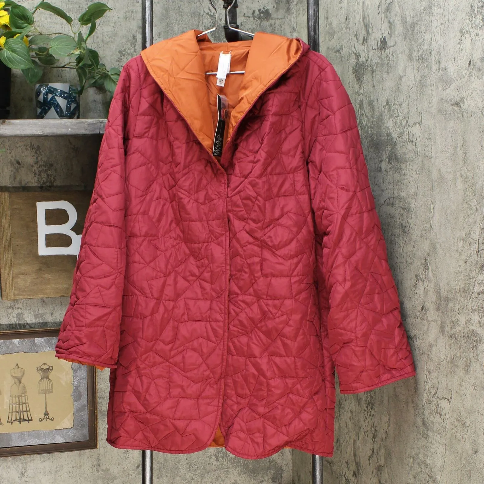 MarlaWynne Women's Reversible Lightweight Quilted Coat