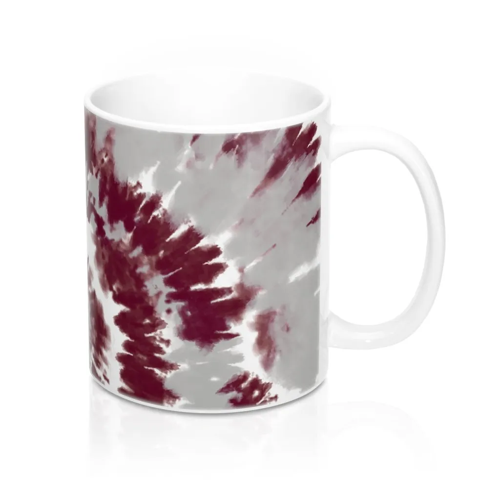 Maroon & Grey Tie Dye Coffee Mug