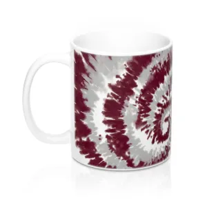 Maroon & Grey Tie Dye Coffee Mug
