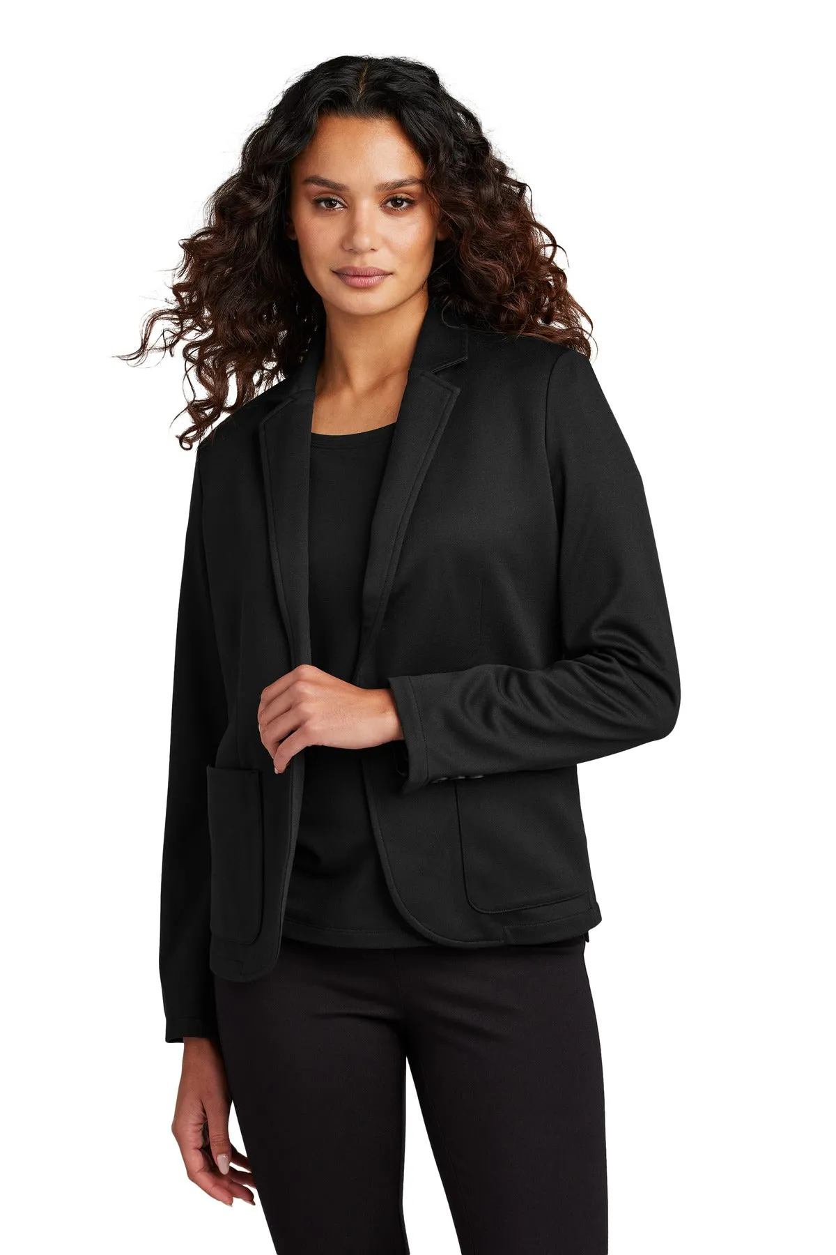 Mercer Mettle Women's Relaxed Knit Blazer MM3031 Deep Black