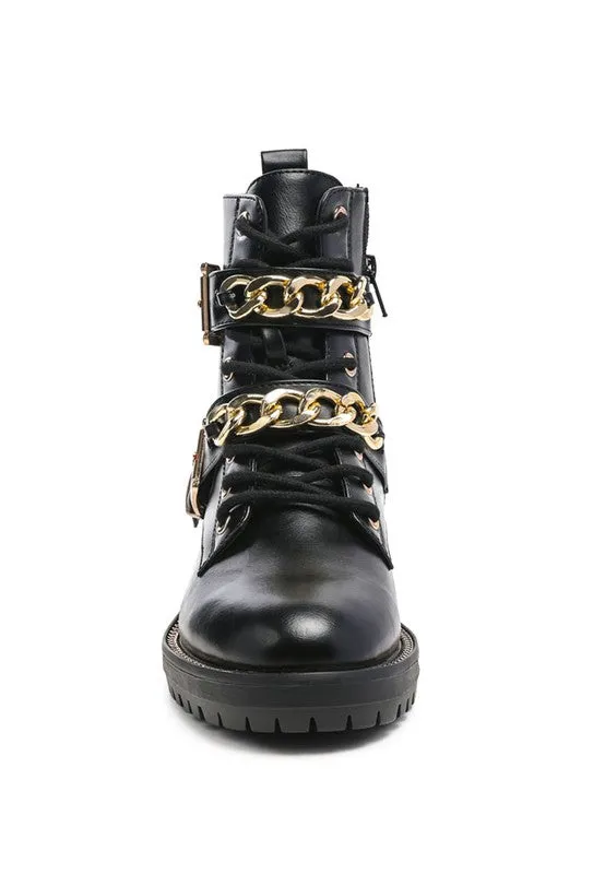 Metal Chain Detail Boots