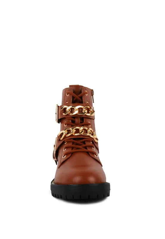 Metal Chain Detail Boots