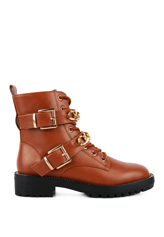 Metal Chain Detail Boots