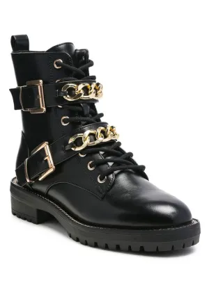 Metal Chain Detail Boots