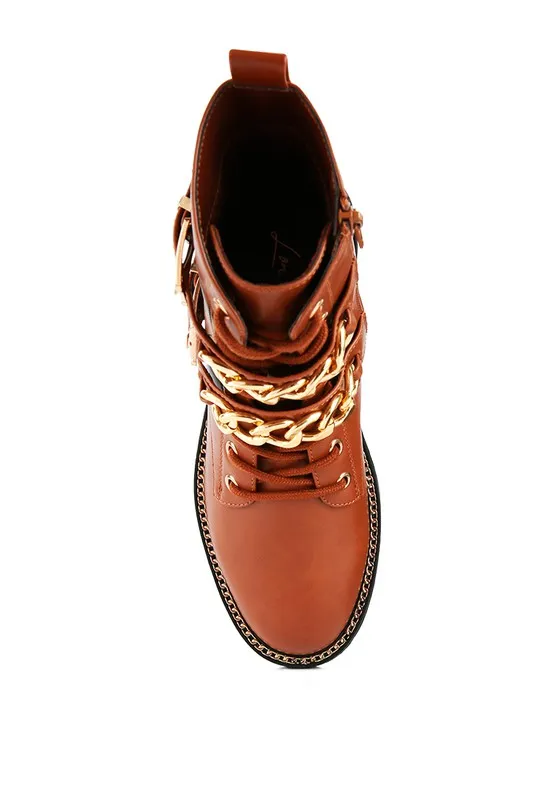 Metal Chain Detail Boots