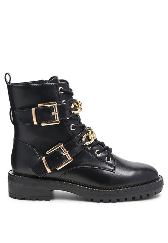 Metal Chain Detail Boots