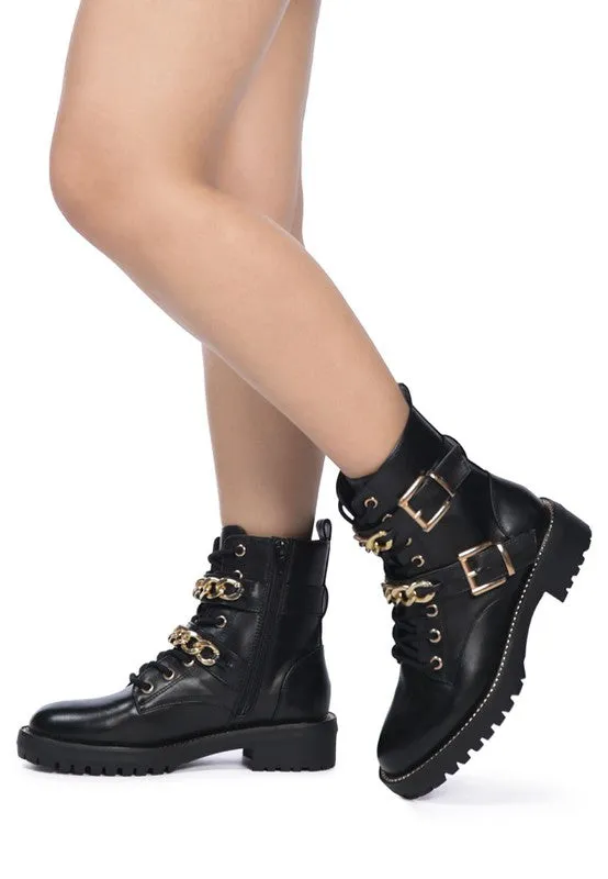Metal Chain Detail Boots