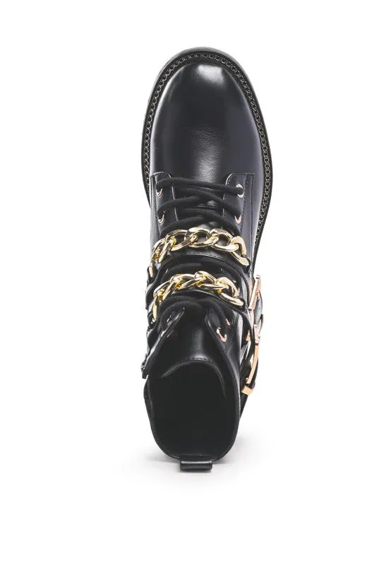 Metal Chain Detail Boots