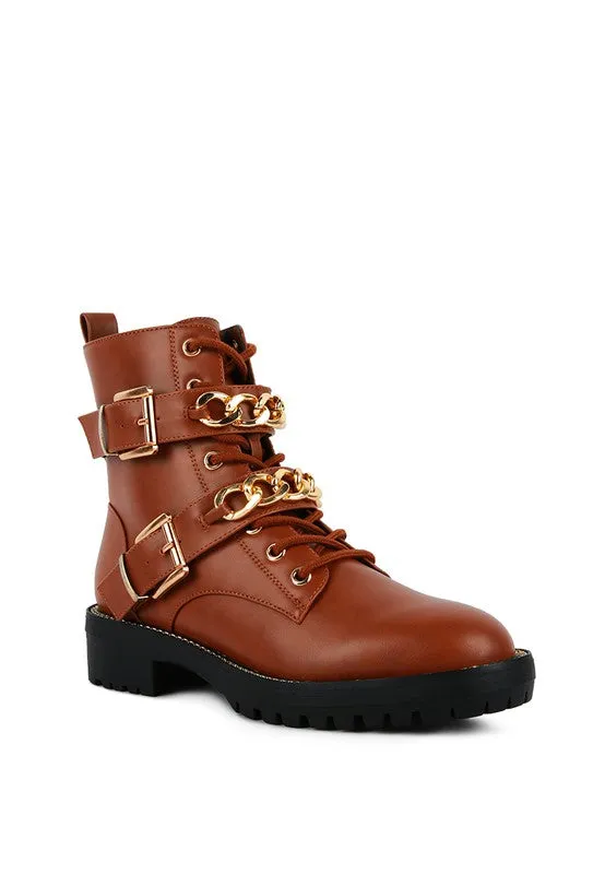 Metal Chain Detail Boots