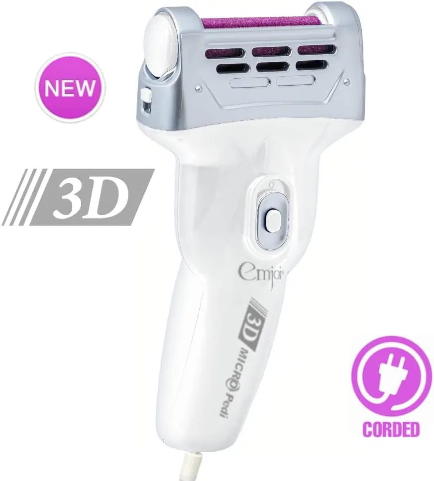 Micro-Pedi 3D POWER Callus Remover with Xtreme Coarse Soft & Flexible Roller (Most Powerful & Corded)
