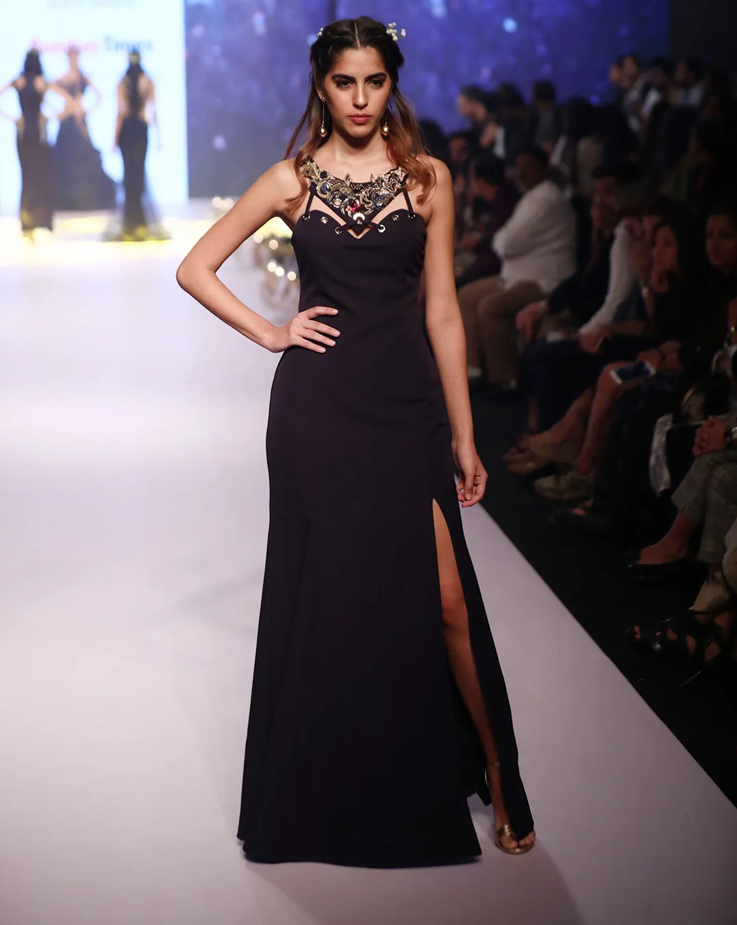 Midnight Blue Rivet Gown