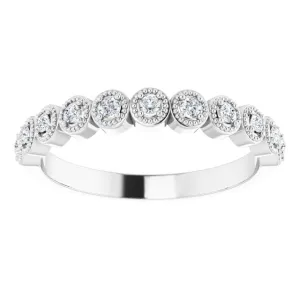 Milgrain Accent Round Diamond Wedding Band