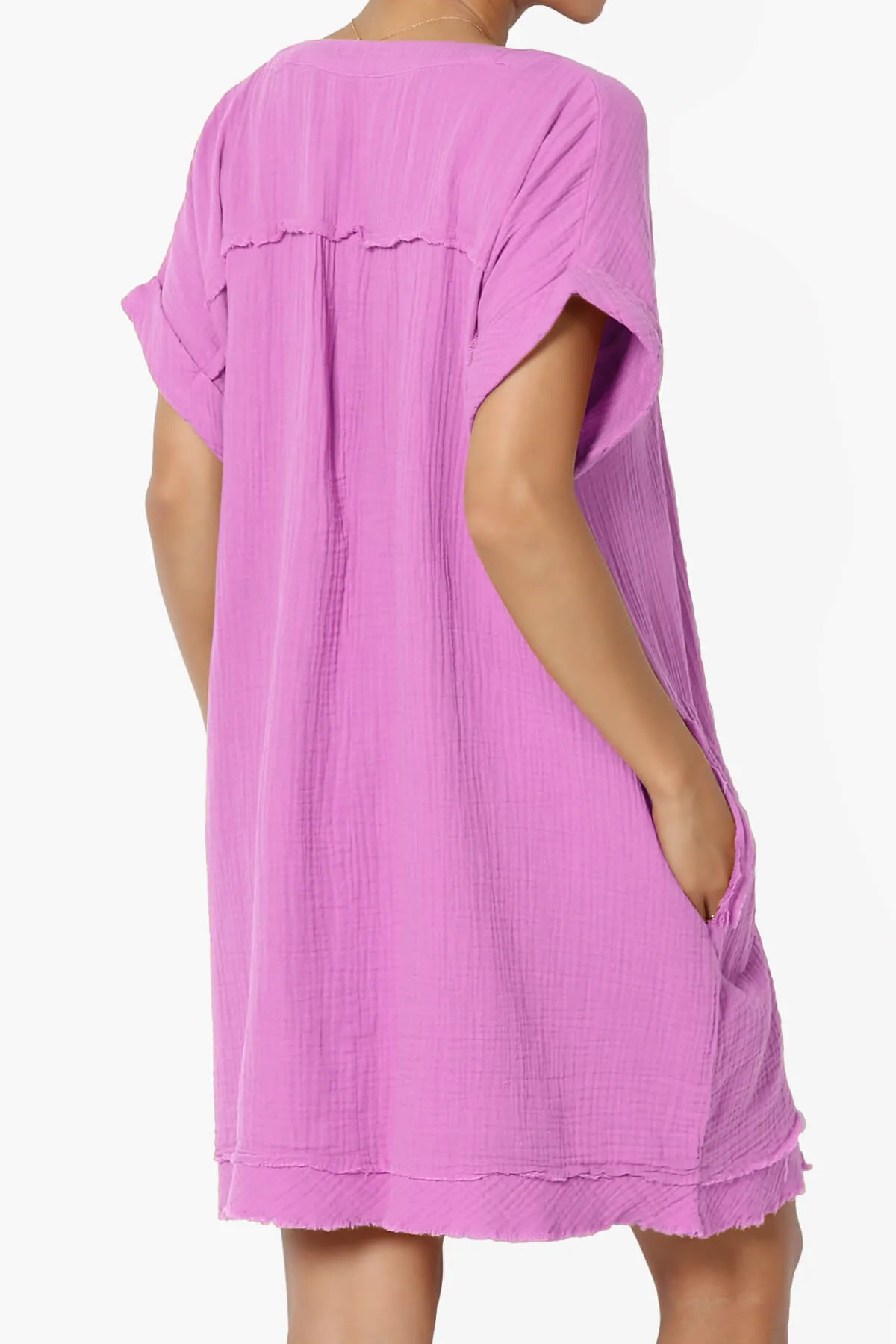 Milly Gauze V-Neck Babydoll Shift Mini Dress PLUS