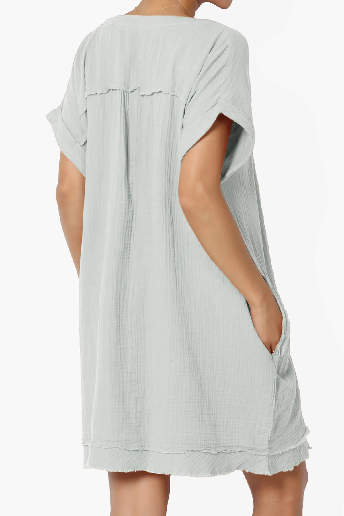 Milly Gauze V-Neck Babydoll Shift Mini Dress PLUS