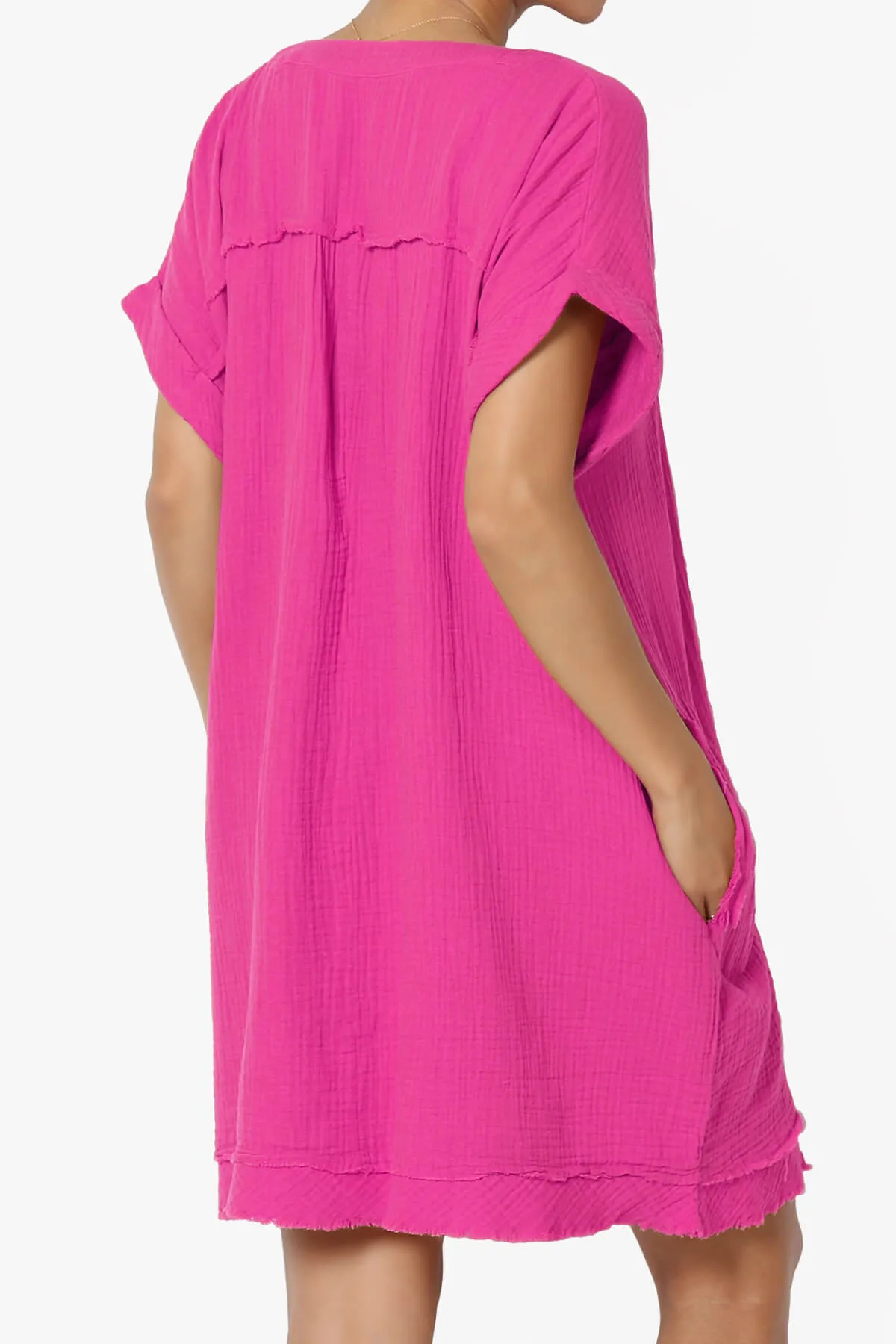 Milly Gauze V-Neck Babydoll Shift Mini Dress PLUS