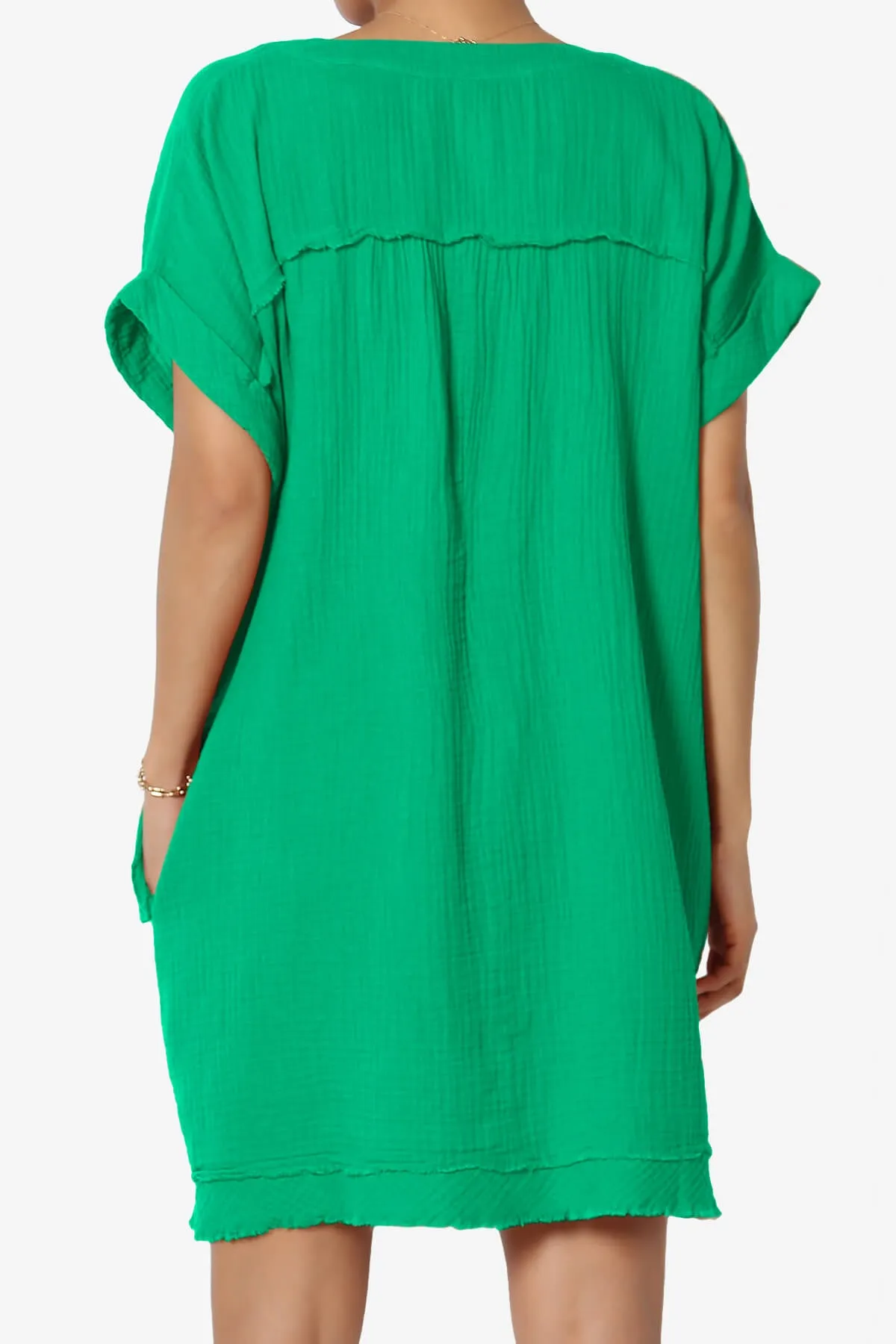 Milly Gauze V-Neck Babydoll Shift Mini Dress PLUS