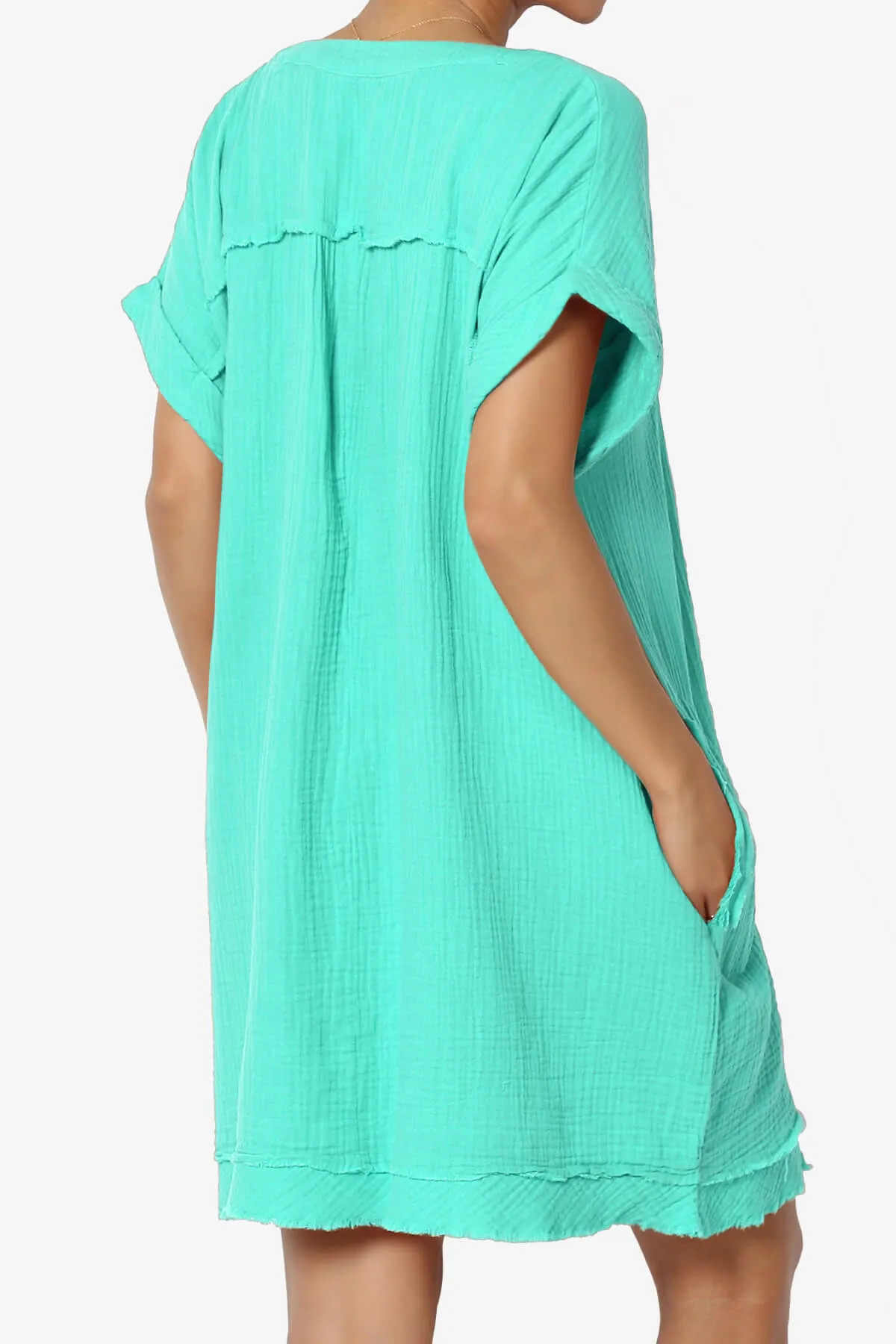 Milly Gauze V-Neck Babydoll Shift Mini Dress PLUS
