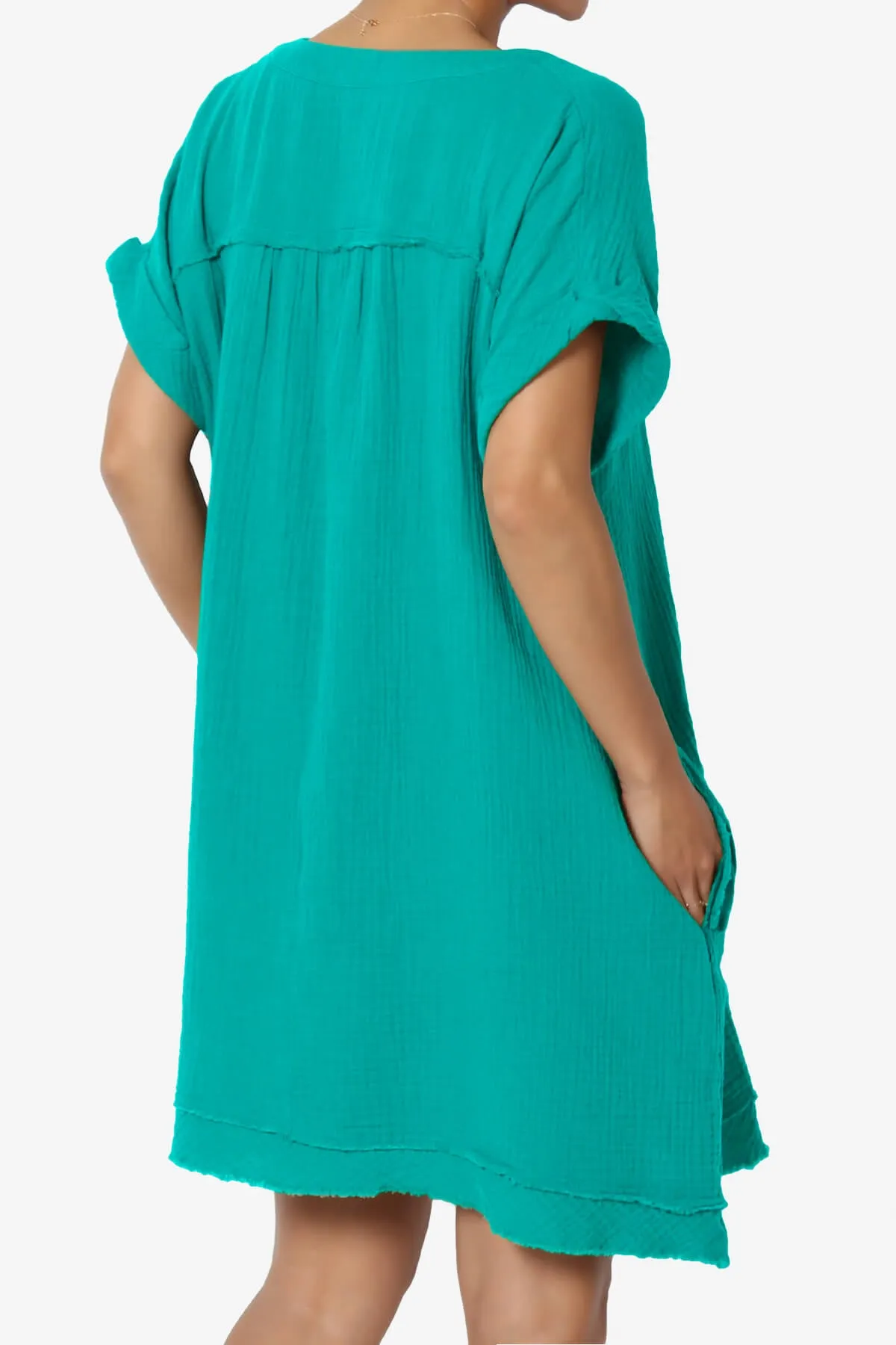 Milly Gauze V-Neck Babydoll Shift Mini Dress PLUS