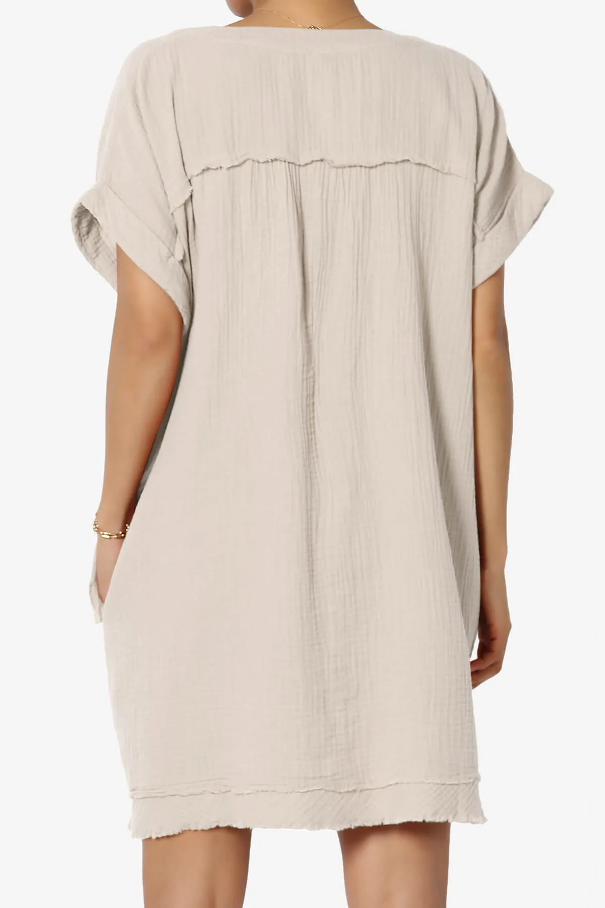 Milly Gauze V-Neck Babydoll Shift Mini Dress PLUS