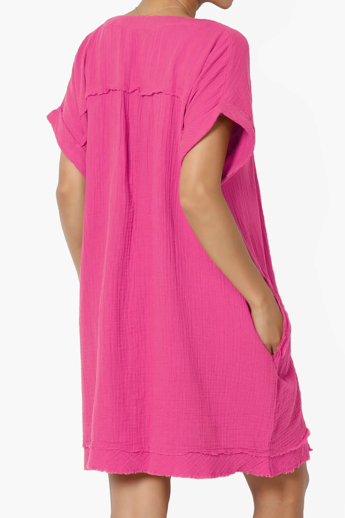 Milly Gauze V-Neck Babydoll Shift Mini Dress PLUS