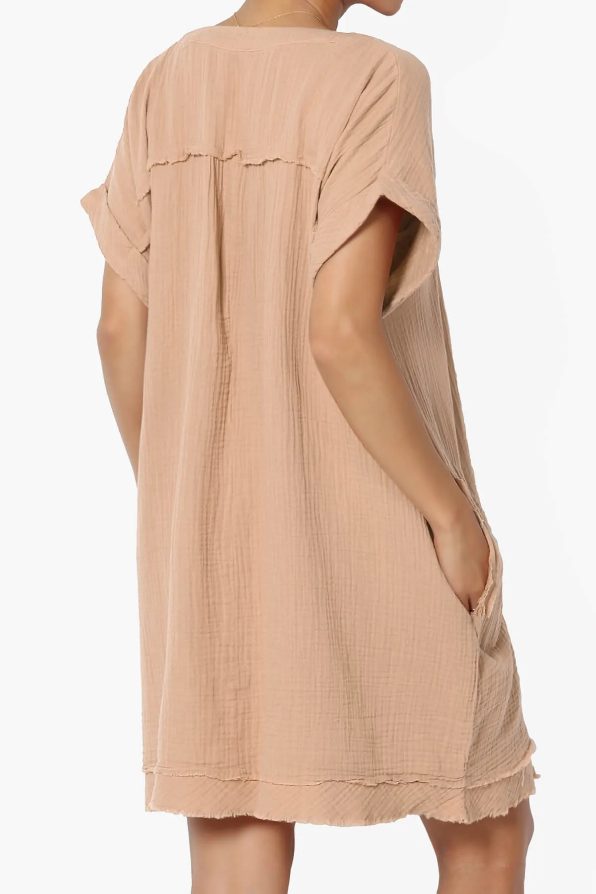 Milly Gauze V-Neck Babydoll Shift Mini Dress PLUS