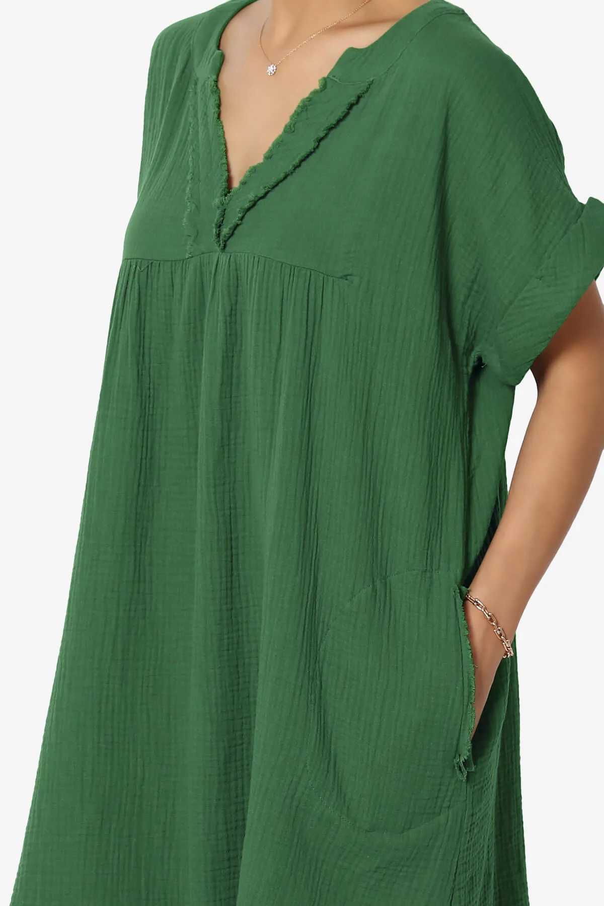Milly Gauze V-Neck Babydoll Shift Mini Dress PLUS