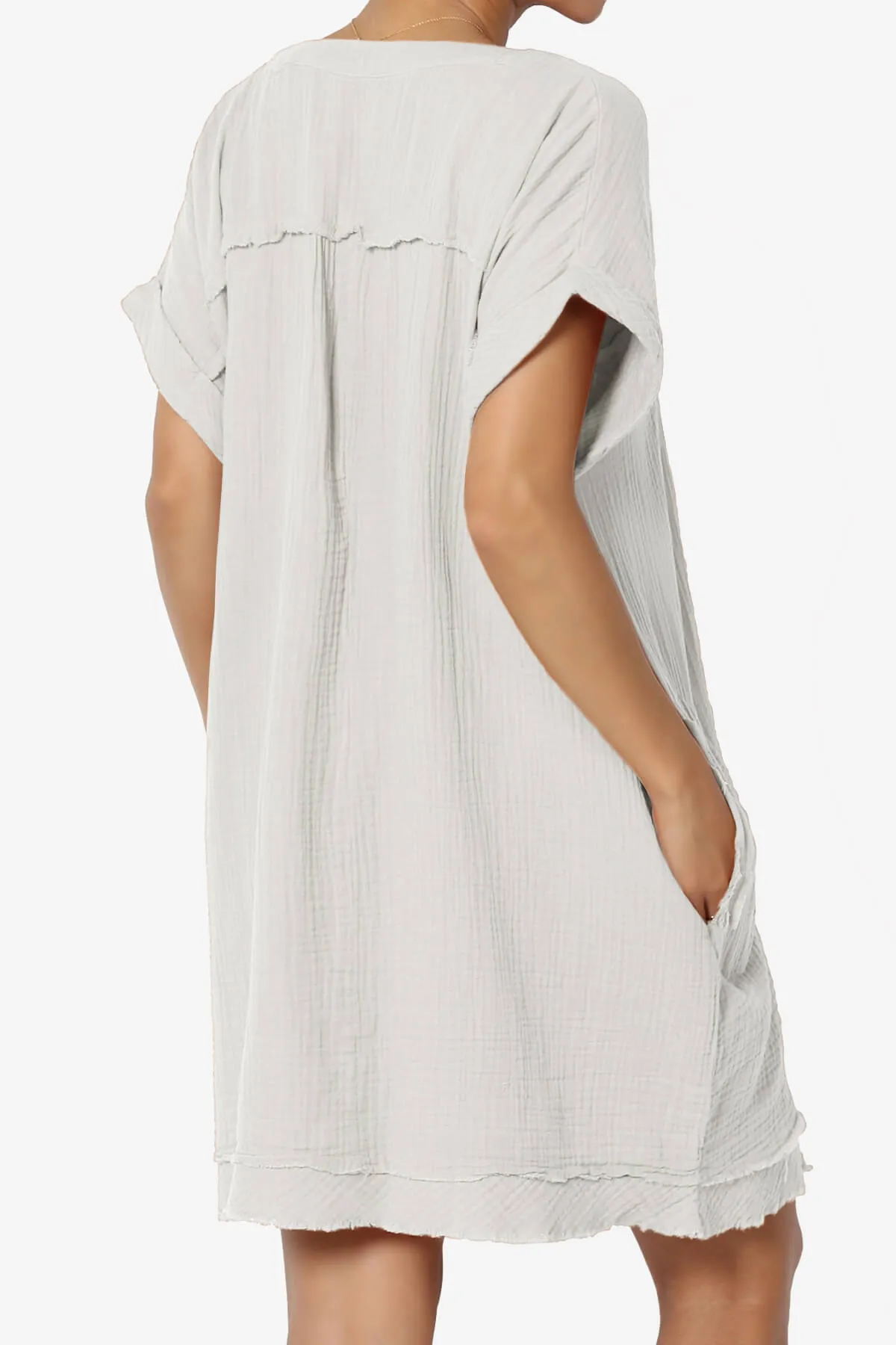 Milly Gauze V-Neck Babydoll Shift Mini Dress PLUS