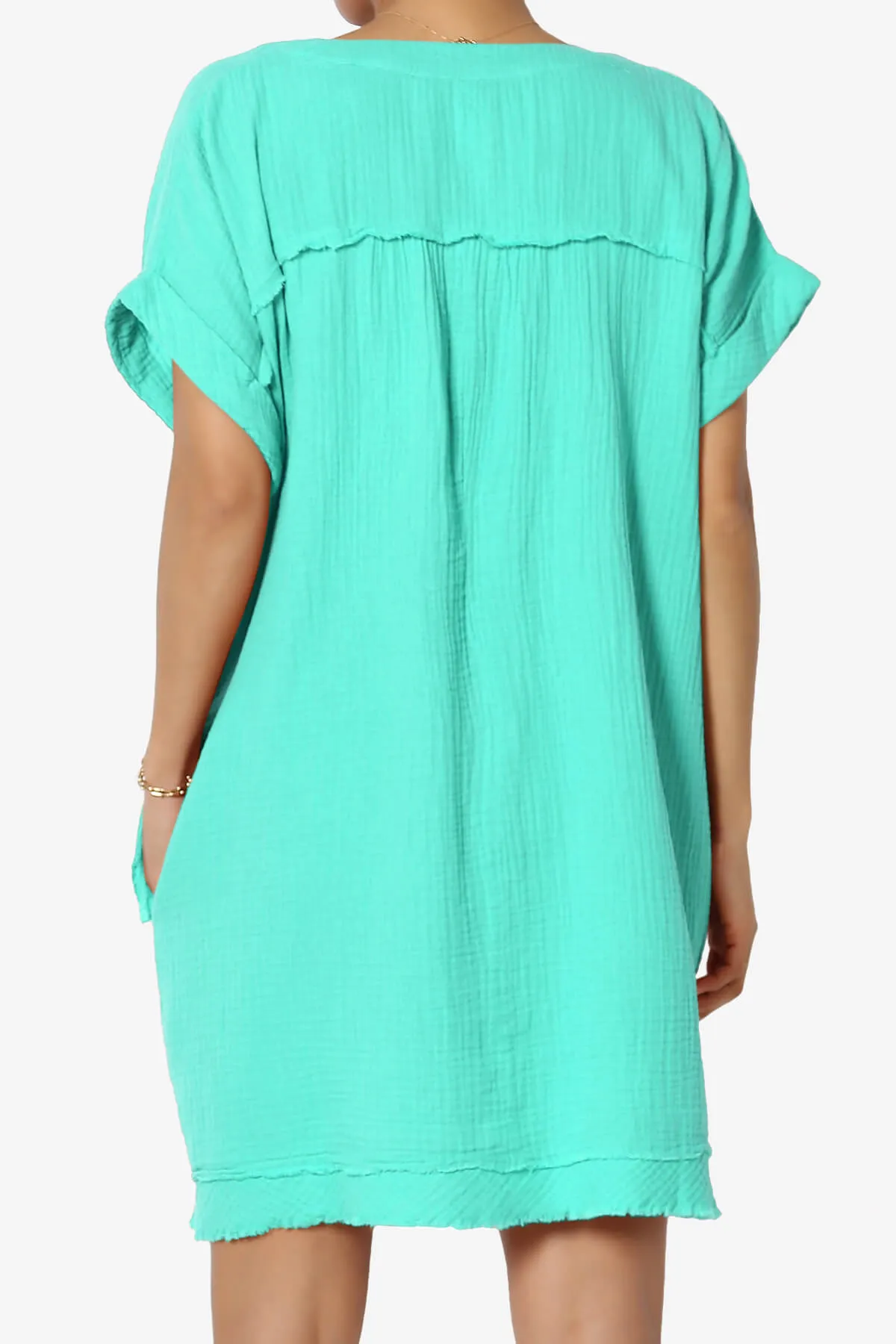Milly Gauze V-Neck Babydoll Shift Mini Dress PLUS