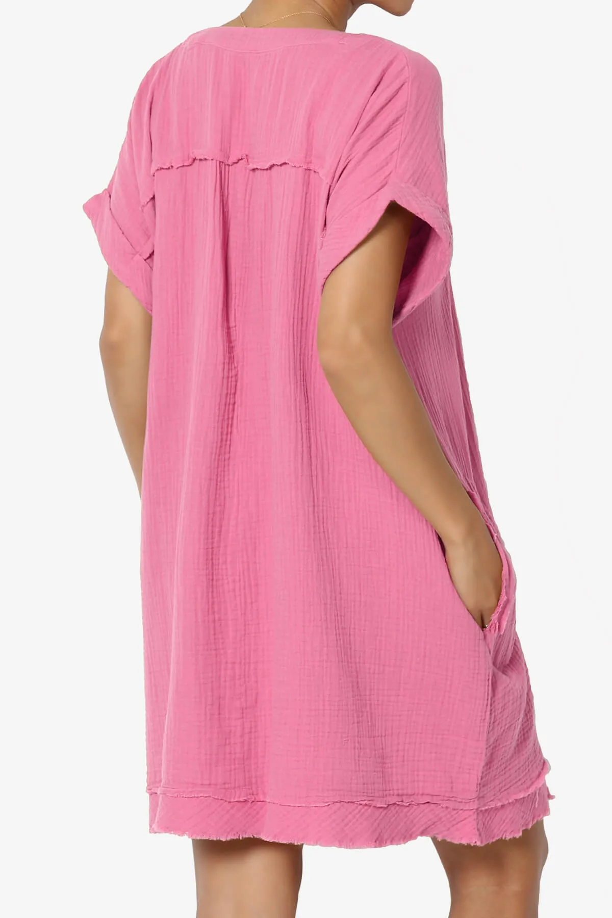 Milly Gauze V-Neck Babydoll Shift Mini Dress PLUS